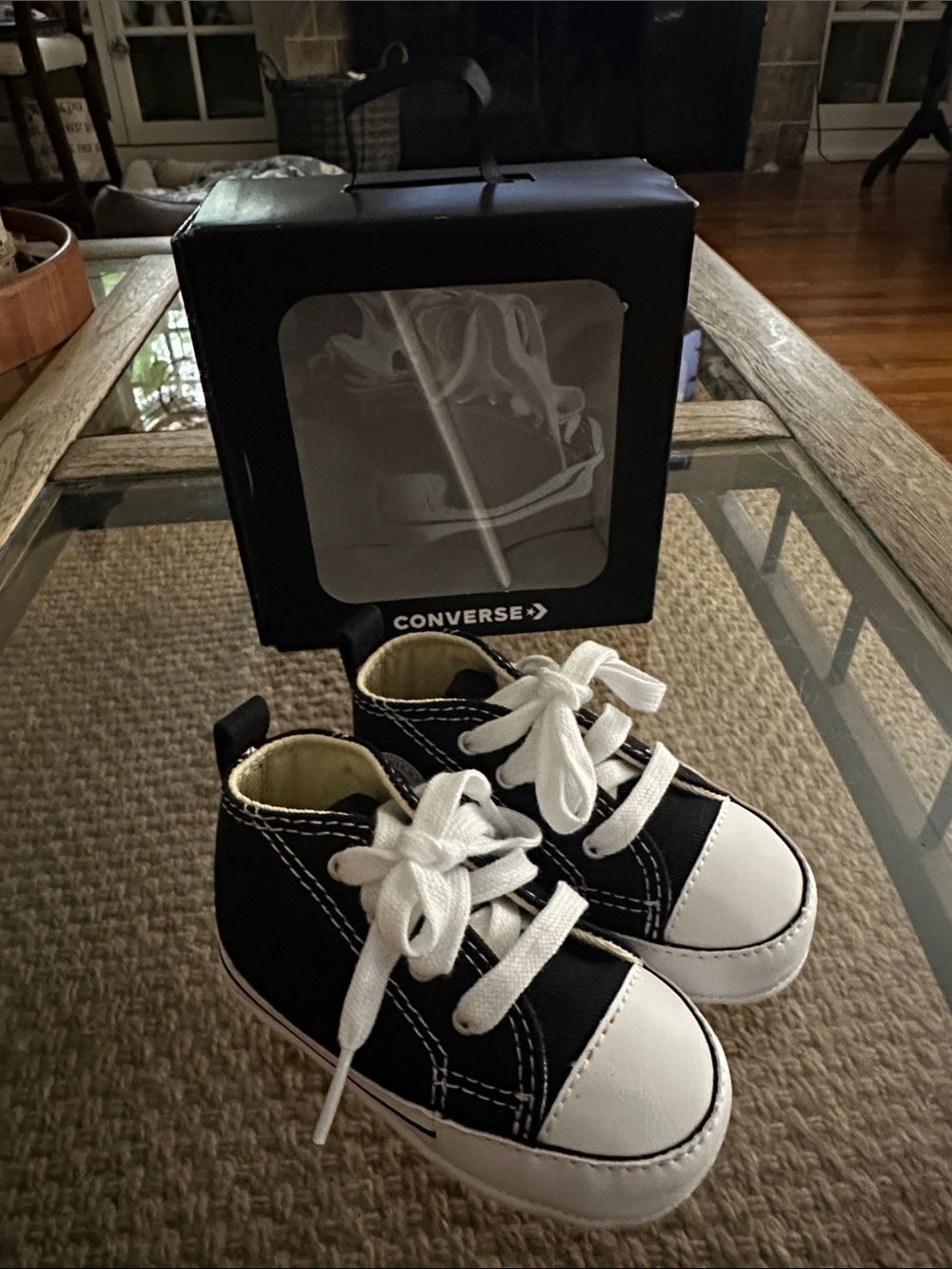 Converse Black and White High Top Kids Sneakers